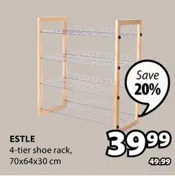 JYSK ESTLE 4-tier shoe rack offer