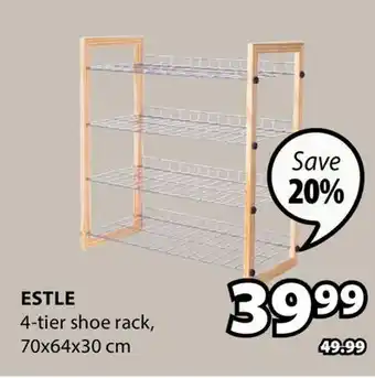 JYSK ESTLE 4-tier shoe rack offer