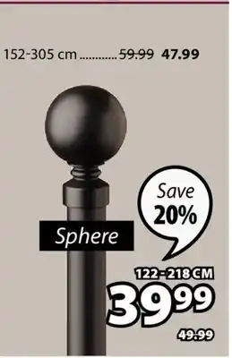 JYSK Sphere Single Curtain Rod Kit offer