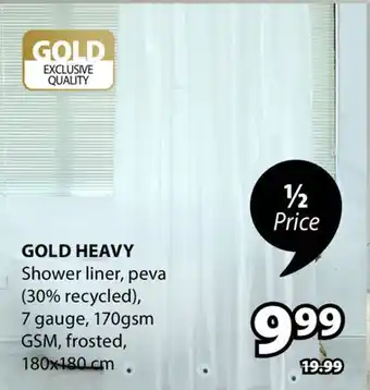 JYSK GOLD HEAVY Shower liner offer