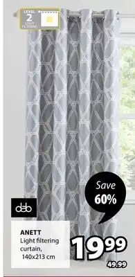 JYSK ANETT Light filtering curtain offer