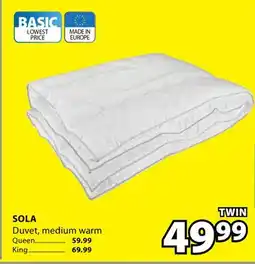 JYSK SOLA Duvet offer