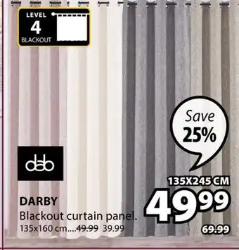 JYSK DARBY Blackout curtain panel offer