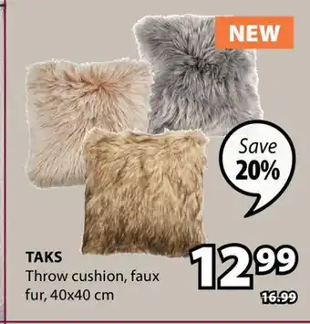 JYSK TAKS Throw cushion, faux fur offer