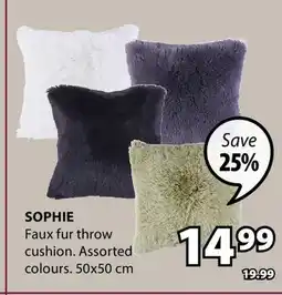 JYSK SOPHIE Faux fur throw cushion offer