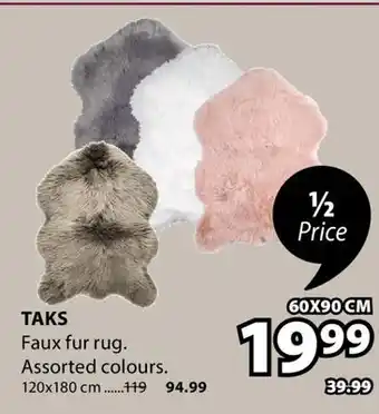 JYSK TAKS Faux fur rug offer