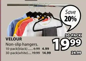 JYSK VELOUR Non-slip hangers offer