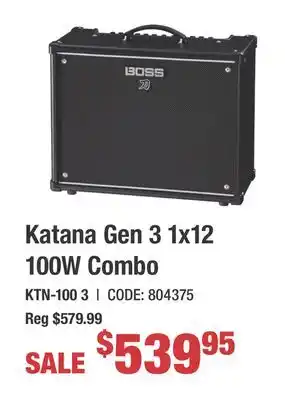 Long & McQuade Katana Gen 3 1x12 100W Combo offer