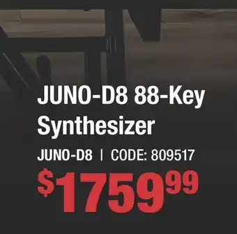 Long & McQuade JUNO-D8 88-Key Synthesizer offer