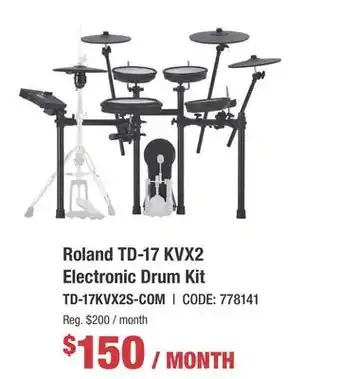 Long & McQuade Roland TD-17 KVX2 Electronic Drum Kit offer