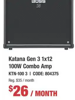 Long & McQuade Katana Gen 3 1x12 100W Combo Amp offer