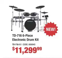 Long & McQuade TD-716 6-Piece Electronic Drum Kit offer