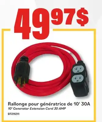 Matériaux Pont Masson 10' Generator Extension Cord 30 AMP offer