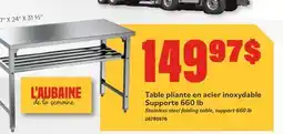 Matériaux Pont Masson 660 lb Stainless-Steel Folding Table offer