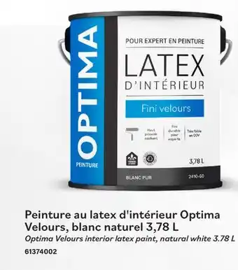 Matériaux Pont Masson Optima Eggshell Interior Latex Paint Pure White 3.78 L offer