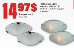 Matériaux Pont Masson 12 Black or Nickel ceiling light offer