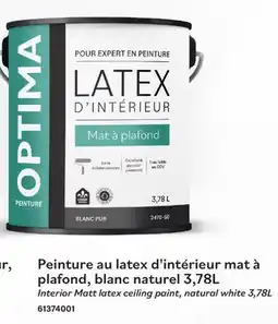 Matériaux Pont Masson Optima Ceiling Interior Latex Paint Pure White 3.78 L offer