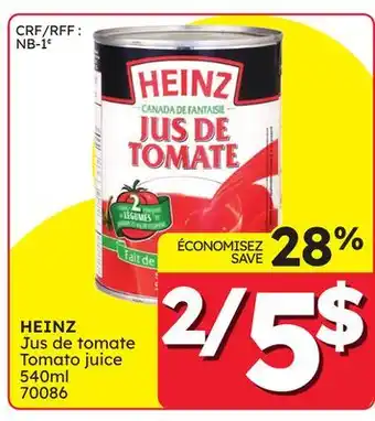 Rossy HEINZ Tomato juice offer