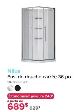 Bath Depot Ens. de douche carrée 36 po Nilus offer