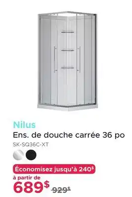 Bath Depot Ens. de douche carrée 36 po Nilus offer