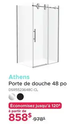 Bath Depot Porte de douche 48 po Athens offer