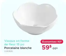 Bath Depot Vasque en forme de fleur 15 po Porcelaine blanche offer