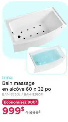 Bath Depot Bain massage en alcôve 60 x 32 po Irina offer