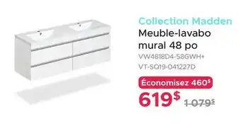 Bath Depot Meuble-lavabo mural 48 po Collection Madden offer