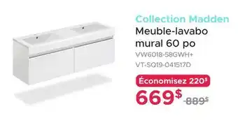 Bath Depot Meuble-lavabo mural 60 po Collection Madden offer