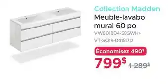 Bath Depot Meuble-lavabo mural 60 po Collection Madden offer