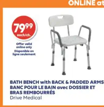 Wellwise by Shoppers BANC POUR LE BAIN avec DOSSIER ET BRAS REMBOURRÉS offer