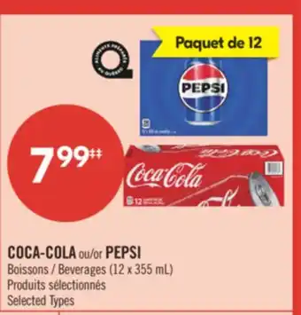 Pharmaprix COCA-COLA or PEPSI Beverages (12 x 355 mL) offer