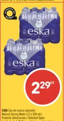 Pharmaprix ESKA Natural Spring Water (12 x 500 mL) offer