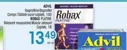 Uniprix ADVIL Ibuprofène/Ibuprofen, ROBAX PLATINE Relaxant musculaire/Muscle relaxant Caplets offer