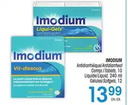 Uniprix IMODIUM Antidiarrhéique/Antidiarrheal/Compr./Tablets/ Liquide/Liquid/Gélules/Softgels offer