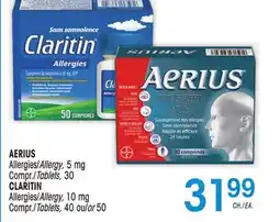 Uniprix AERIUS Allergies/Allergy, 5 mg Compr./Tablets, CLARITIN Allergies/Allergy, 10 mg Compr./Tablets offer