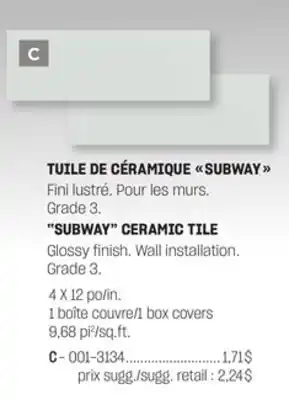 BMR TUILE DE CÉRAMIQUE offer