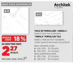 BMR TUILE DE PORCELAINE NEBULA offer