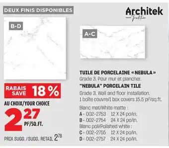 BMR TUILE DE PORCELAINE NEBULA offer