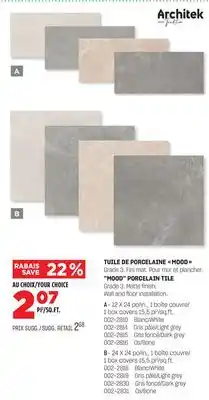 BMR TUILE DE PORCELAINE MOOD offer