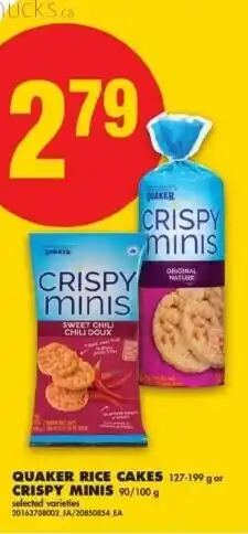 No Frills Quaker rice cakes or crispy minis offer