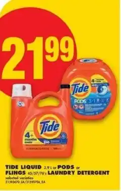 No Frills Tide liquid or pods or flings laundry detergent offer