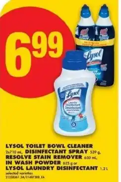 No Frills Lysol toilet bowl cleaner, disinfectant spray resolve stain remover offer