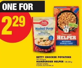 No Frills Betty crocker potatoes or hamburger helper offer