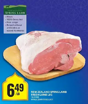 Food Basics New zealand sprng lamb fresh lamb leg offer