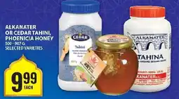 Food Basics Alkanater or cedar tahini, phoenicia honey offer