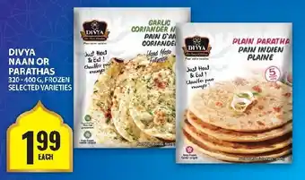 Food Basics Divya naan or parathas offer