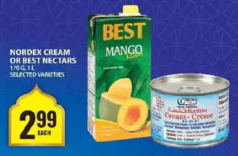 Food Basics Nordex cream or best nectars offer