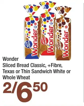 Highland Farms Wonder Sliced Bread Classic, +Fibre, Texas or Thin Sandwich White or Whole Wheat offer