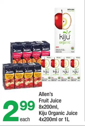 Highland Farms Allen's Fruit Juice Kiju Organic Juice offer